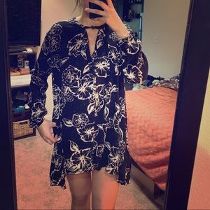 Free People black floral tunic